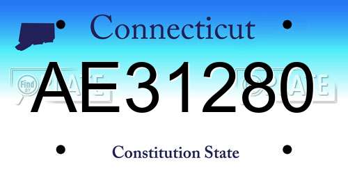 AE31280 Connecticut License Plate