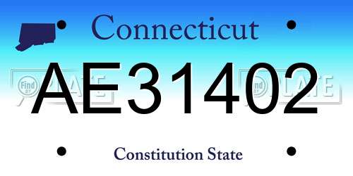 AE31402 Connecticut License Plate