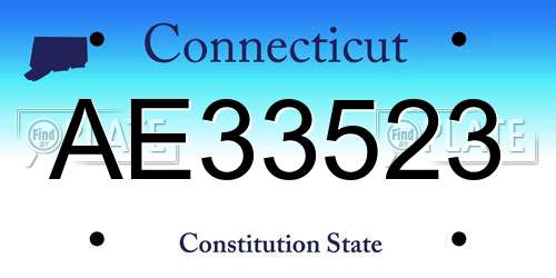 AE33523 Connecticut License Plate