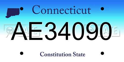 AE34090 Connecticut License Plate
