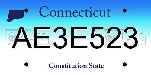 AE3E523 Connecticut License Plate