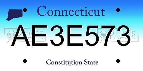 AE3E573 Connecticut License Plate
