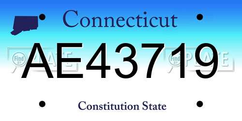 AE43719 Connecticut License Plate