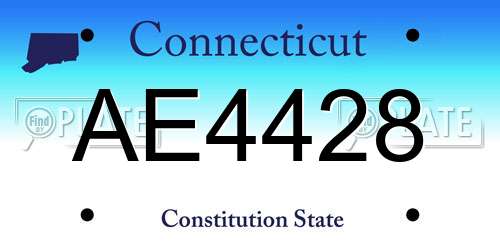 AE4428 Connecticut License Plate