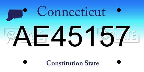 AE45157 Connecticut License Plate