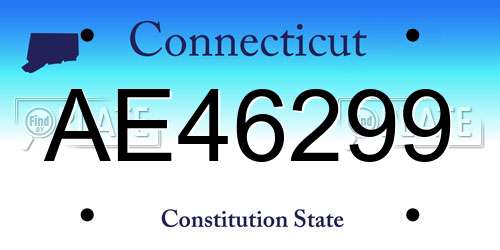 AE46299 Connecticut License Plate