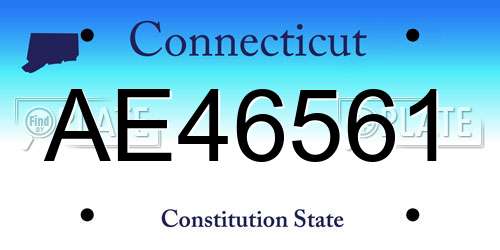 AE46561 Connecticut License Plate