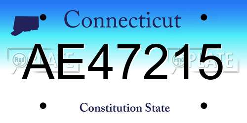 AE47215 Connecticut License Plate