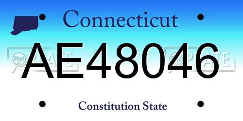 AE48046 Connecticut License Plate