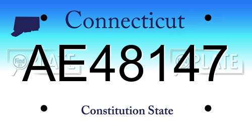 AE48147 Connecticut License Plate
