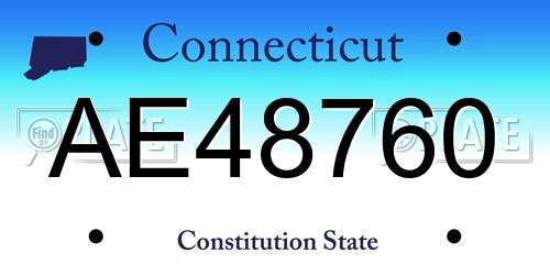 AE48760 Connecticut License Plate