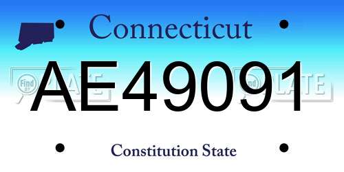 AE49091 Connecticut License Plate