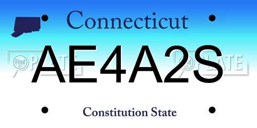 AE4A2S Connecticut License Plate