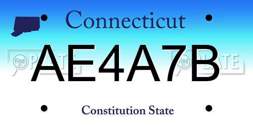AE4A7B Connecticut License Plate