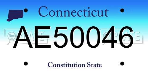 AE50046 Connecticut License Plate
