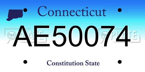 AE50074 Connecticut License Plate