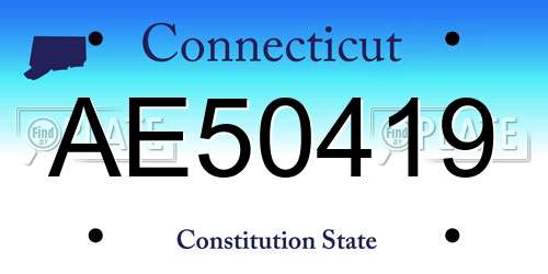 AE50419 Connecticut License Plate