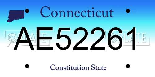 AE52261 Connecticut License Plate