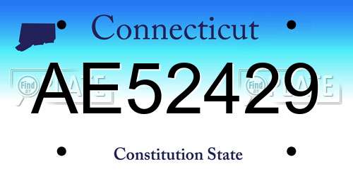 AE52429 Connecticut License Plate