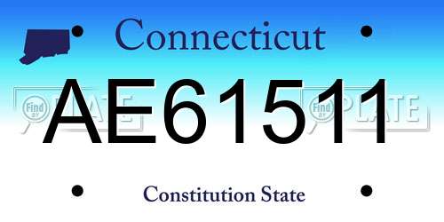 AE61511 Connecticut License Plate