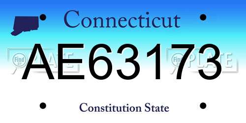 AE63173 Connecticut License Plate