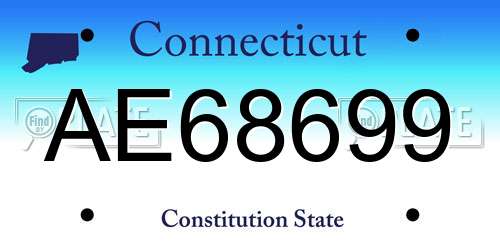 AE68699 Connecticut License Plate