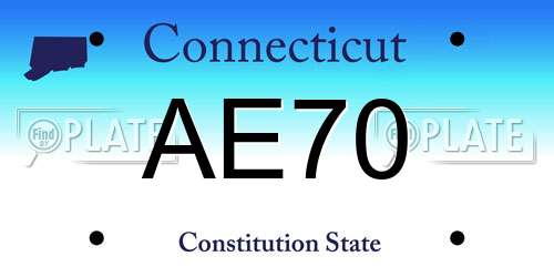 AE70 Connecticut License Plate