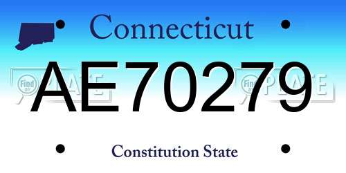 AE70279 Connecticut License Plate