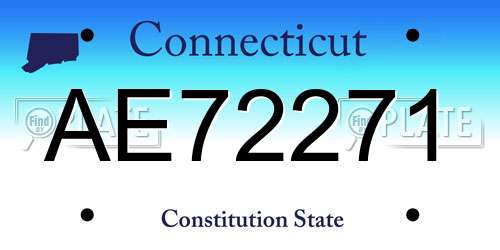 AE72271 Connecticut License Plate