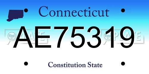 AE75319 Connecticut License Plate