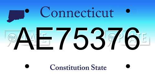 AE75376 Connecticut License Plate