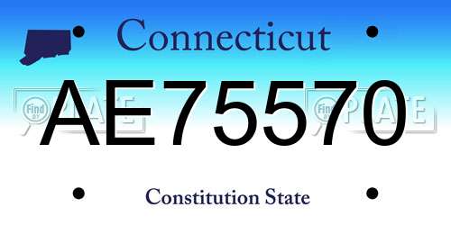 AE75570 Connecticut License Plate