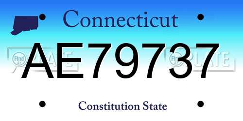 AE79737 Connecticut License Plate