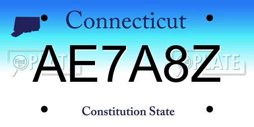 AE7A8Z Connecticut License Plate