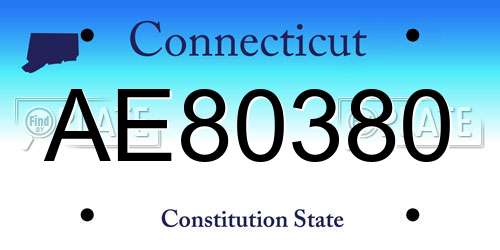 AE80380 Connecticut License Plate