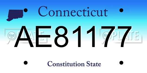 AE81177 Connecticut License Plate