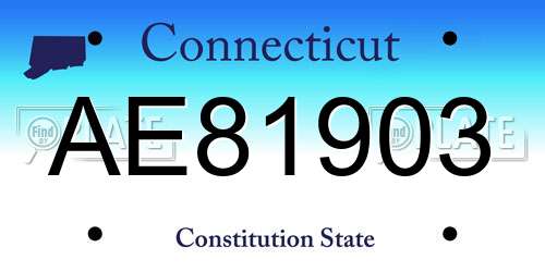 AE81903 Connecticut License Plate