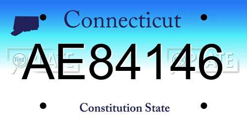 AE84146 Connecticut License Plate