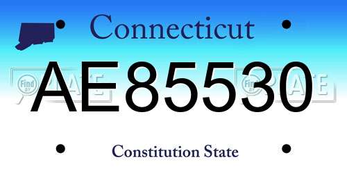 AE85530 Connecticut License Plate