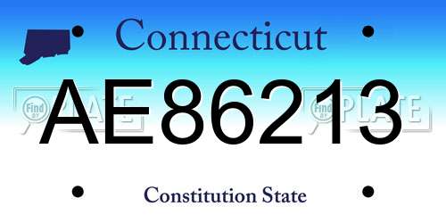AE86213 Connecticut License Plate