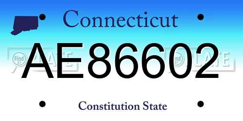 AE86602 Connecticut License Plate