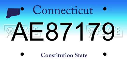 AE87179 Connecticut License Plate