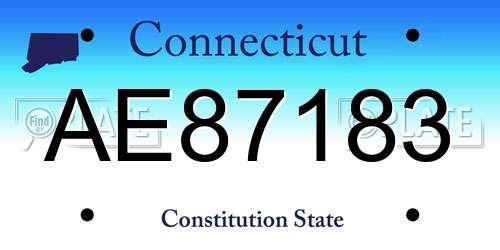 AE87183 Connecticut License Plate