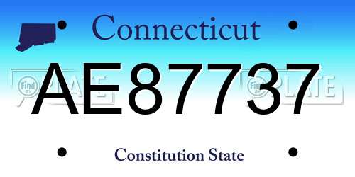 AE87737 Connecticut License Plate