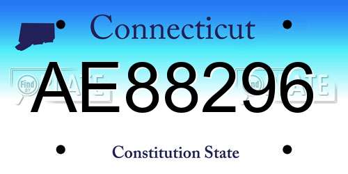 AE88296 Connecticut License Plate