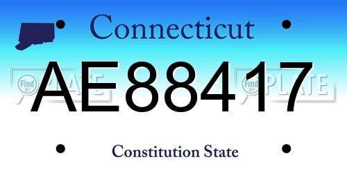 AE88417 Connecticut License Plate