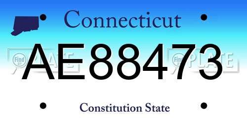 AE88473 Connecticut License Plate