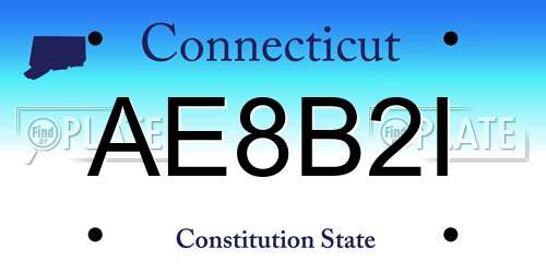 AE8B2I Connecticut License Plate