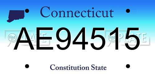 AE94515 Connecticut License Plate