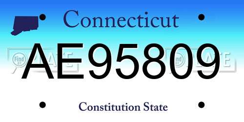 AE95809 Connecticut License Plate